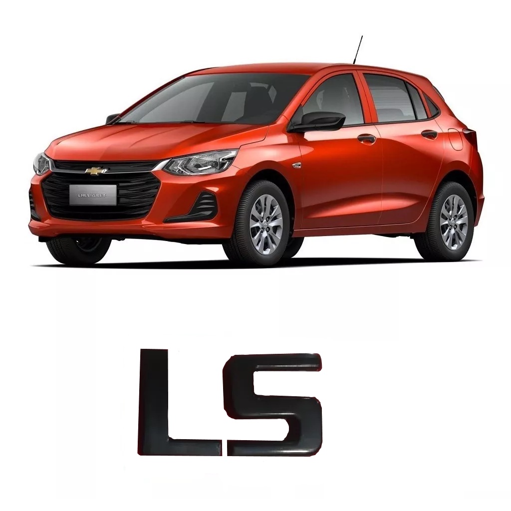 Emblema LS Black Piano ( Preto ) Chevrolet 2011 2012 2013 2014 ( Montana / Classic / Celta / Onix/ Cobalt... )
