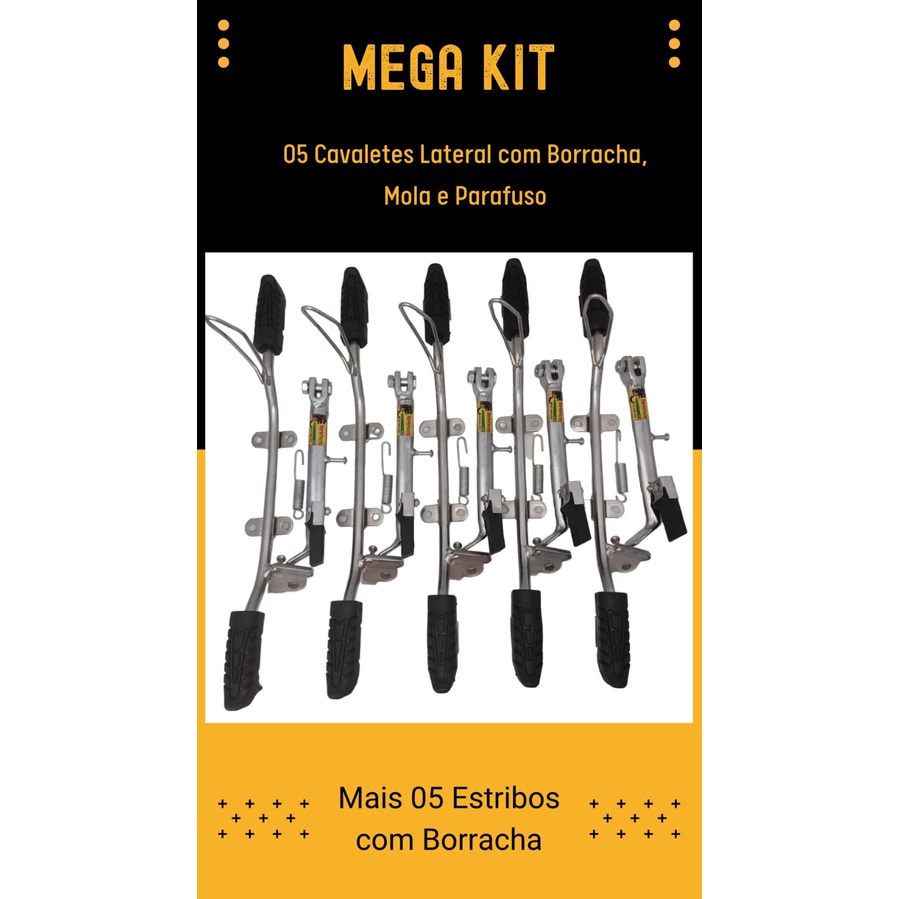 Estribo com Cavaletes Lateral Completo Titan /Fan 125 /150 /160 Ano 90 a 23 Cromado (KIT COM 5 JOGOS)