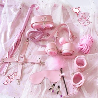 10 Unidades / Conjunto De Couro Brinquedos Sexuais Para Adultos Jogos Eróticos BDSM Sex Kits Bondage Algemas Sexo Jogo Chicote Mordaça SM Brinquedos Bdsm Braçadeiras De Mamilo