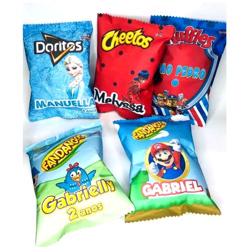 Embalagem para mini salgadinho Personalizado - Festa - Lembrança 10 UNID. em Oferta na Shopee