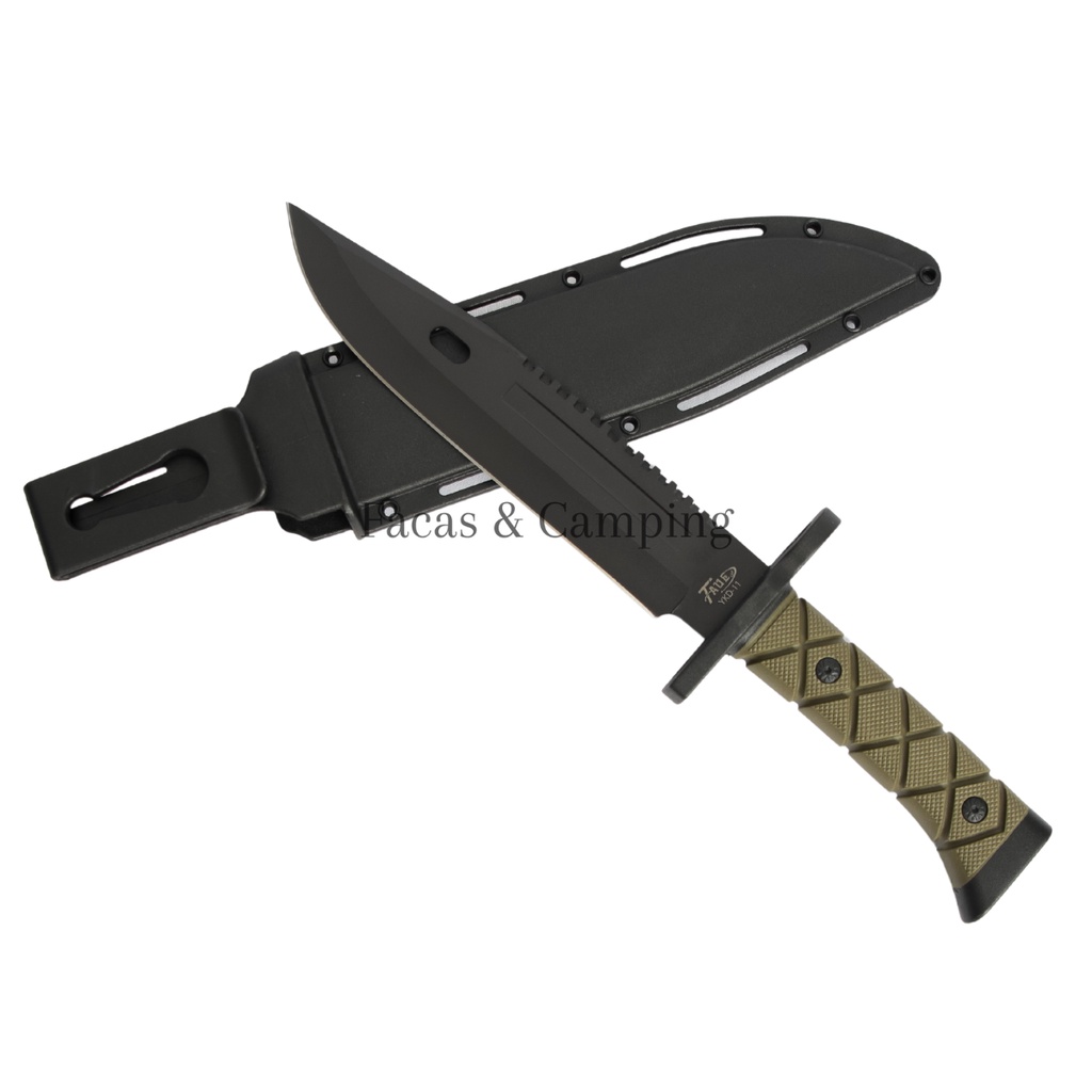 Faca Camping Caça Pesca Tática Sobrevivência com Bainha 34cm em Oferta na Shopee