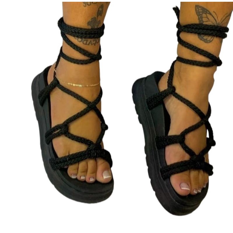 Sandália feminina flatform papete Tratorada tendência