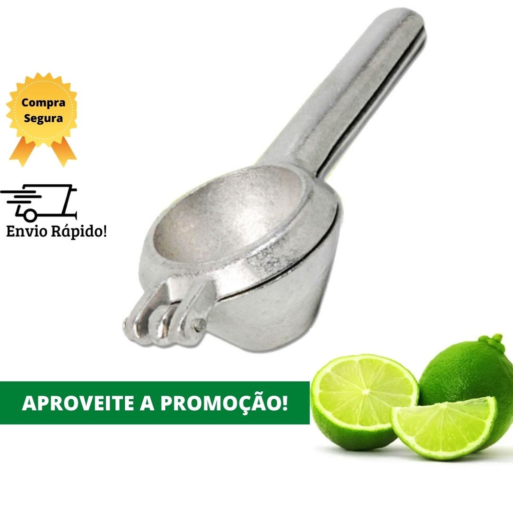 Espremedor de Limão Para Fazer Suco, Limonada, Caipirinha Pressão Alumínio Cozinha