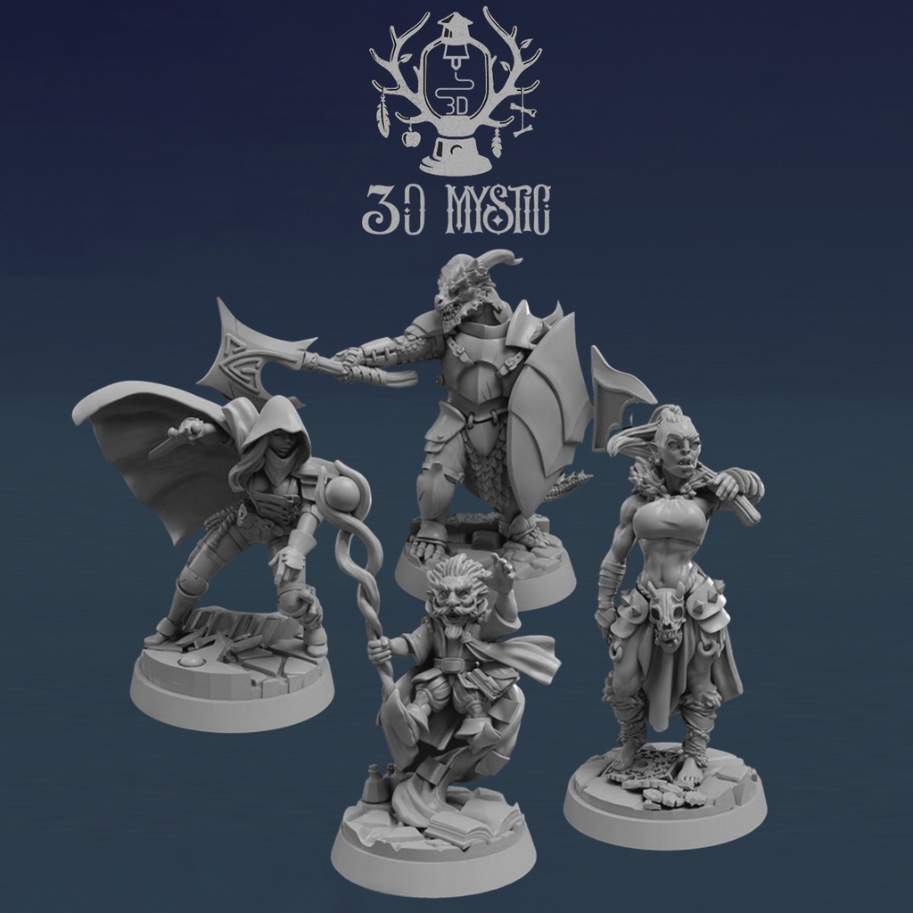 Miniaturas Aventureiros Heróis RPG Dungeons and Dragons Pathfinder RPG DnD - Conjunto 2