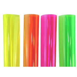 50cm x 1,40m - Tecido Plastico Translucido Cristal Colorido Cores Neon para Bolsas Mochilas Necessaries
