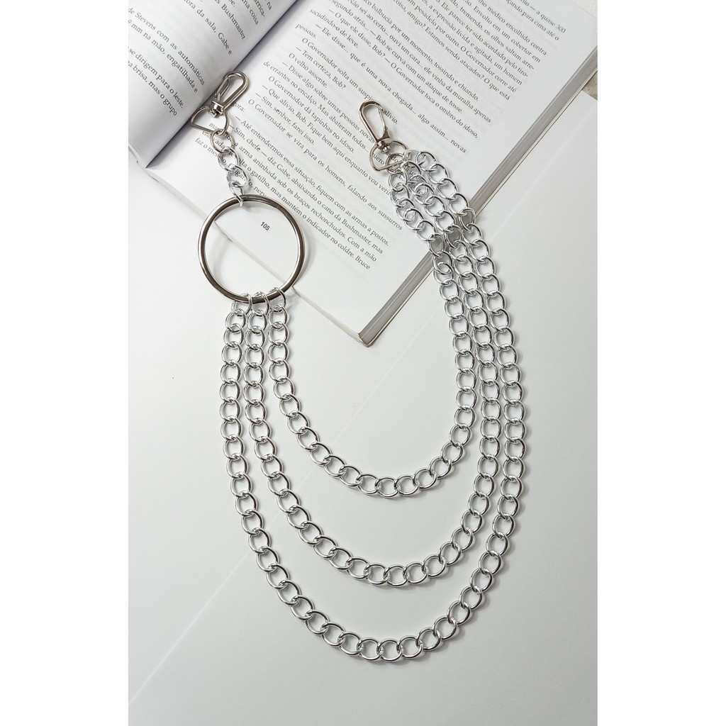 Corrente Lateral Calça Tripla Rock, Punk, Kpop 60 cm a Pronta Entrega em Oferta na Shopee