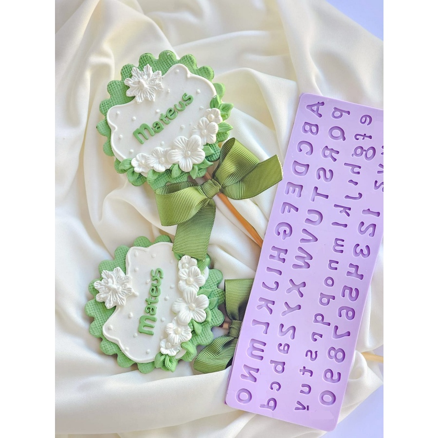 Molde de silicone Letras / Alfabeto / Números Candy 2 para doces, biscuit, artesanato, festa de aniversário