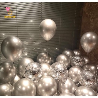 Kit 20 Balão Cromado PRATA Numero 9 Polegadas + Bexiga Cristal Transparente Tamanho 9 + 1 Confete Prata 15g