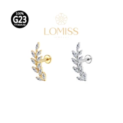 Piercing Helix Tragus Conch Boca-Medusa Labret Titânio G23 Pvd Galho Zircônia Lomiss piercing