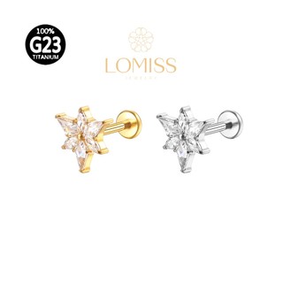 Piercing Helix Conch Labret Titânio Flor Zircônia Cravejada Lomiss piercing em Oferta na Shopee