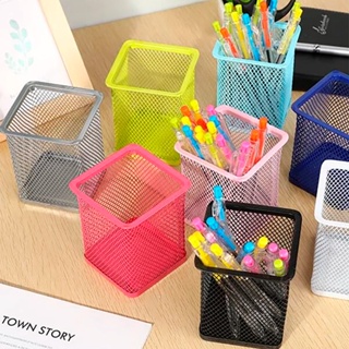 Organizador De Mesa Escritório Aramado Porta Canetas Quadrado em Oferta na Shopee