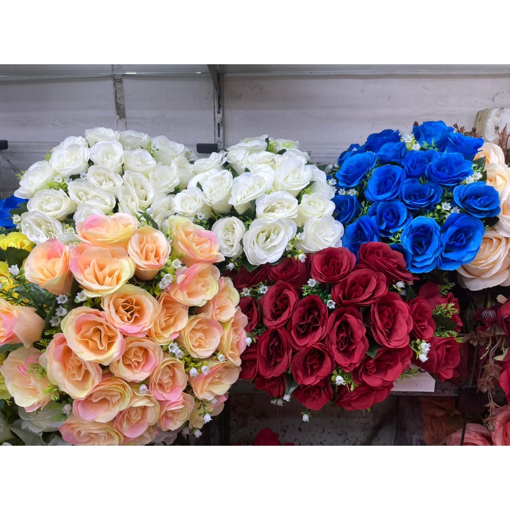 Buquê de rosas com folhagem C/24 em Oferta na Shopee