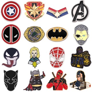 Coleção Superhero Brochura Capitão América Homem De Ferro Aranha Hulk Os Vingadores Crachá Esmalte De Metal Acessórios Para Pinos De Lapela