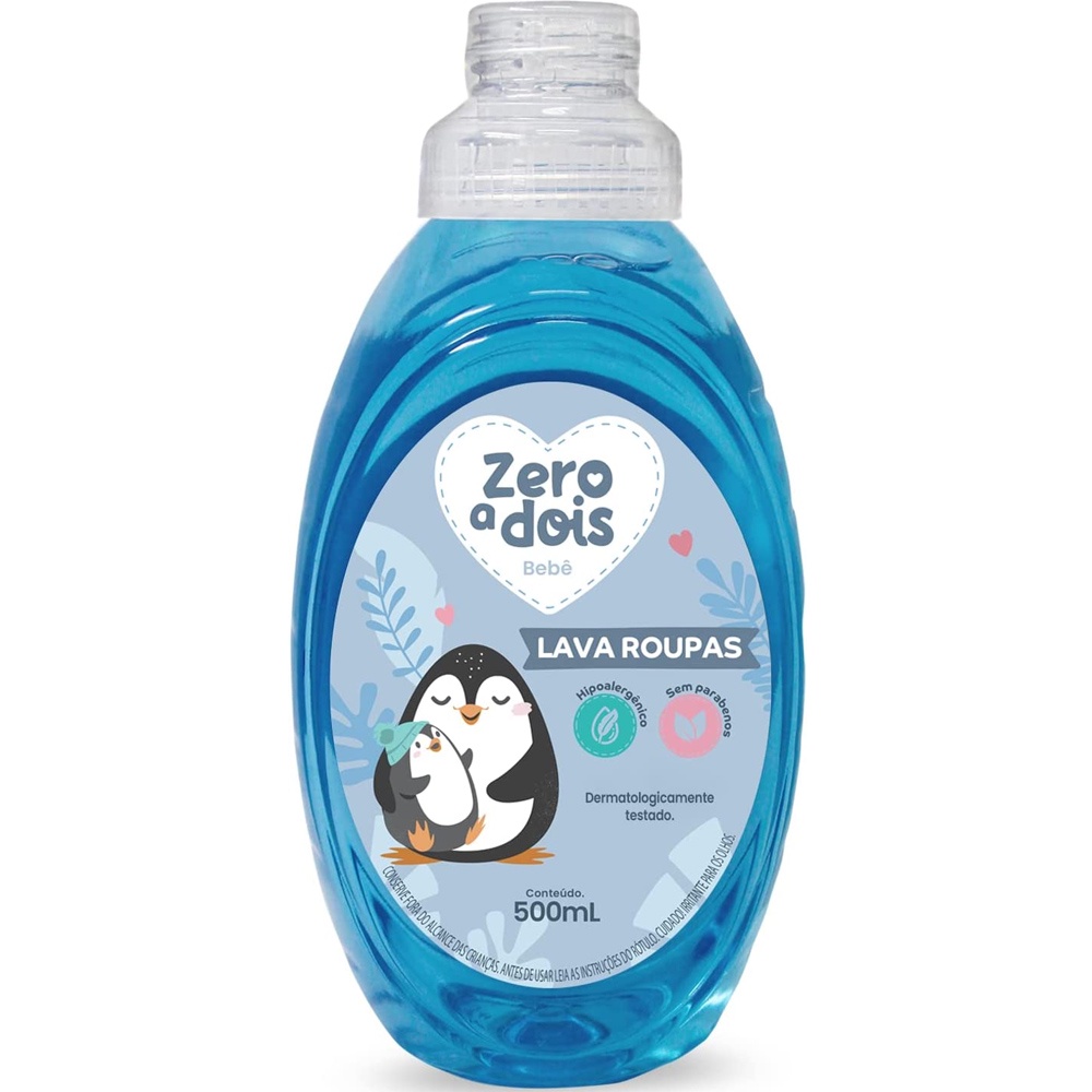 Sabão Líquido Antialérgico Lava Roupas de Bebês Hipoalergênico Zero a Dois 500ml em Oferta na Shopee