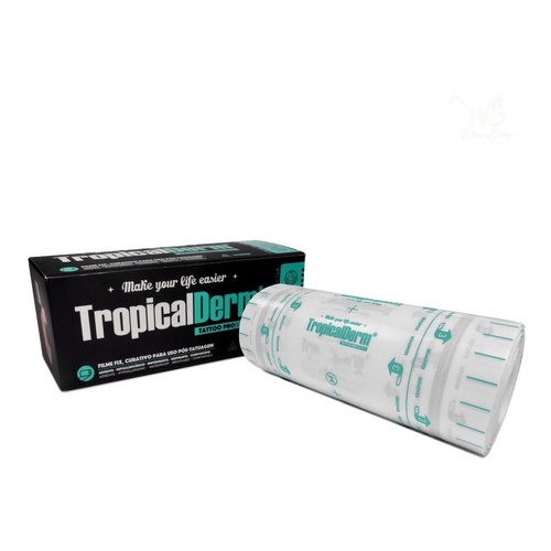 TROPICAL DERM 2.0 ROLO 15CM X 10M PELICULA PROTEÇÃO CUIDADO TATUAGEM AFTER CARE OFERTA RELÂMPAGO