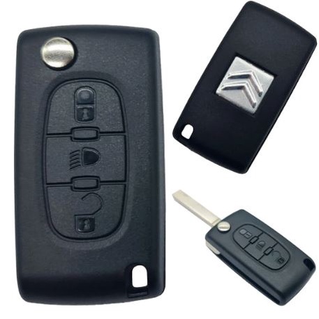 Chave Canivete Citroen C3 C4 Hatch Vtr 3 Botoes Farol Carcaça Oca