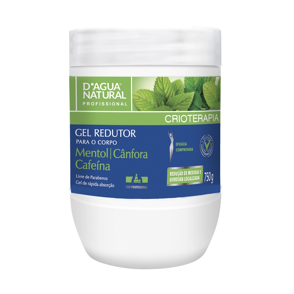 Gel Redutor De Medidas E Celulite Com Cafeína 750g Dagua Natural