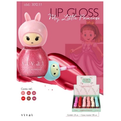 Lip Gloss Super Hidratante Princesa My Little Princess – Gloss Infantil 1 unidade Make Beleza Maquiagem infanti