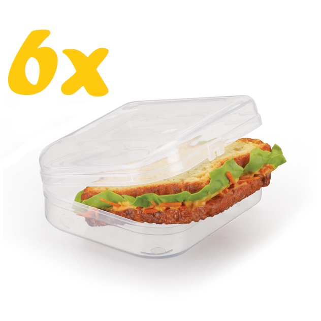 6 Porta Lanches Sanduíches Transparente - Livre BPA em Oferta na Shopee