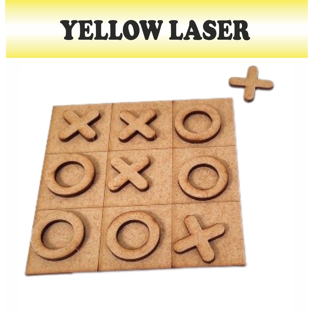 KIT TABULEIRO JOGO DA VELHA 10X10CM E PEÇAS  JOGO DA VELHA - 10 UNIDADES MDF 3mm CRU - COD 1856 achadinhos da shopee