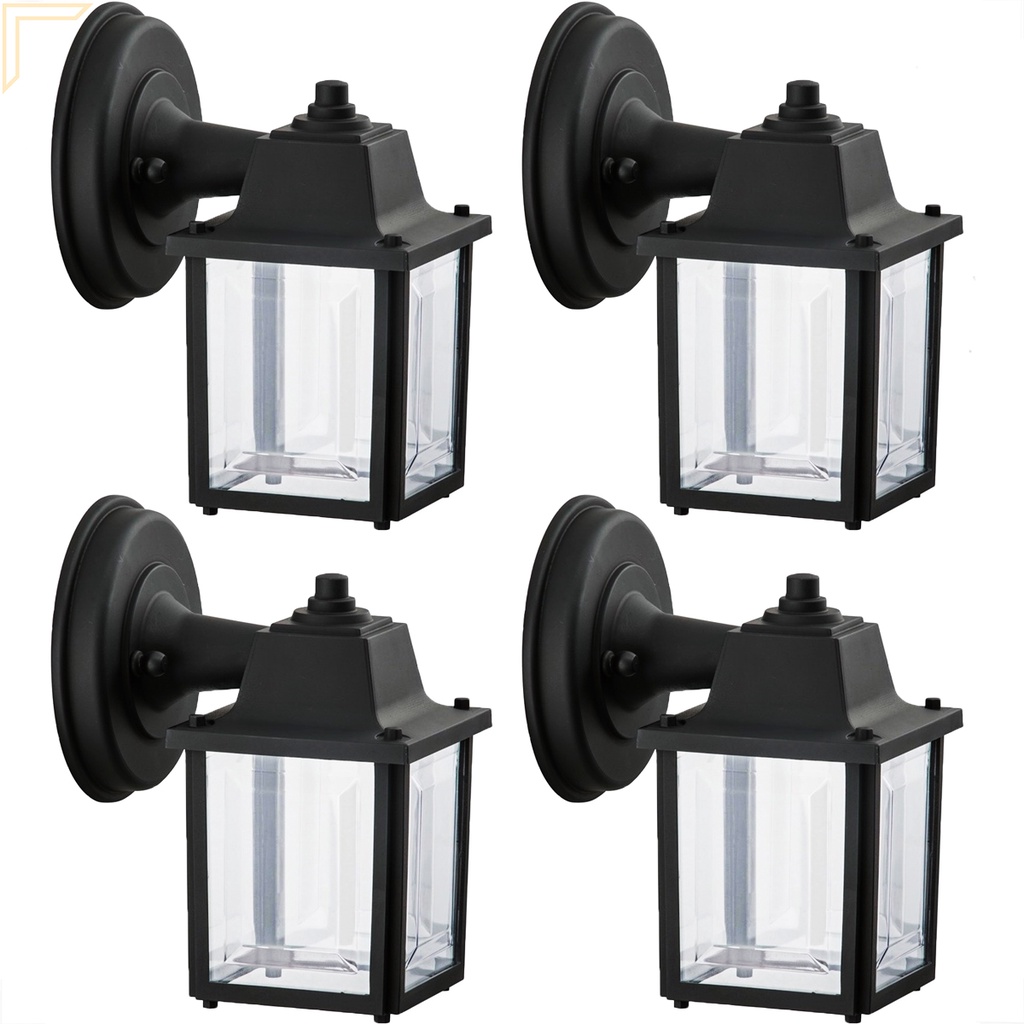 4 Arandela Externa Vintage Industrial Colonial Preta alz17