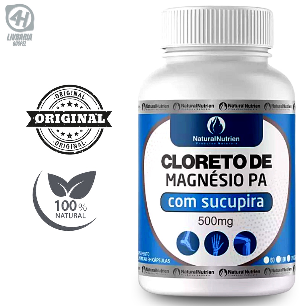 Cloreto de Magnésio com Sucupira Embalagem 100 Cápsulas de 500mg Cada