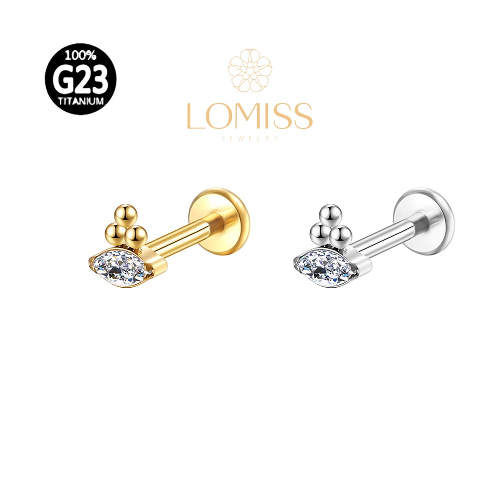 Piercing Helix Tragus Conch Boca-Medusa Labret Titânio G23 PVD Indiano Zircônia Lomiss piercing em Oferta na Shopee