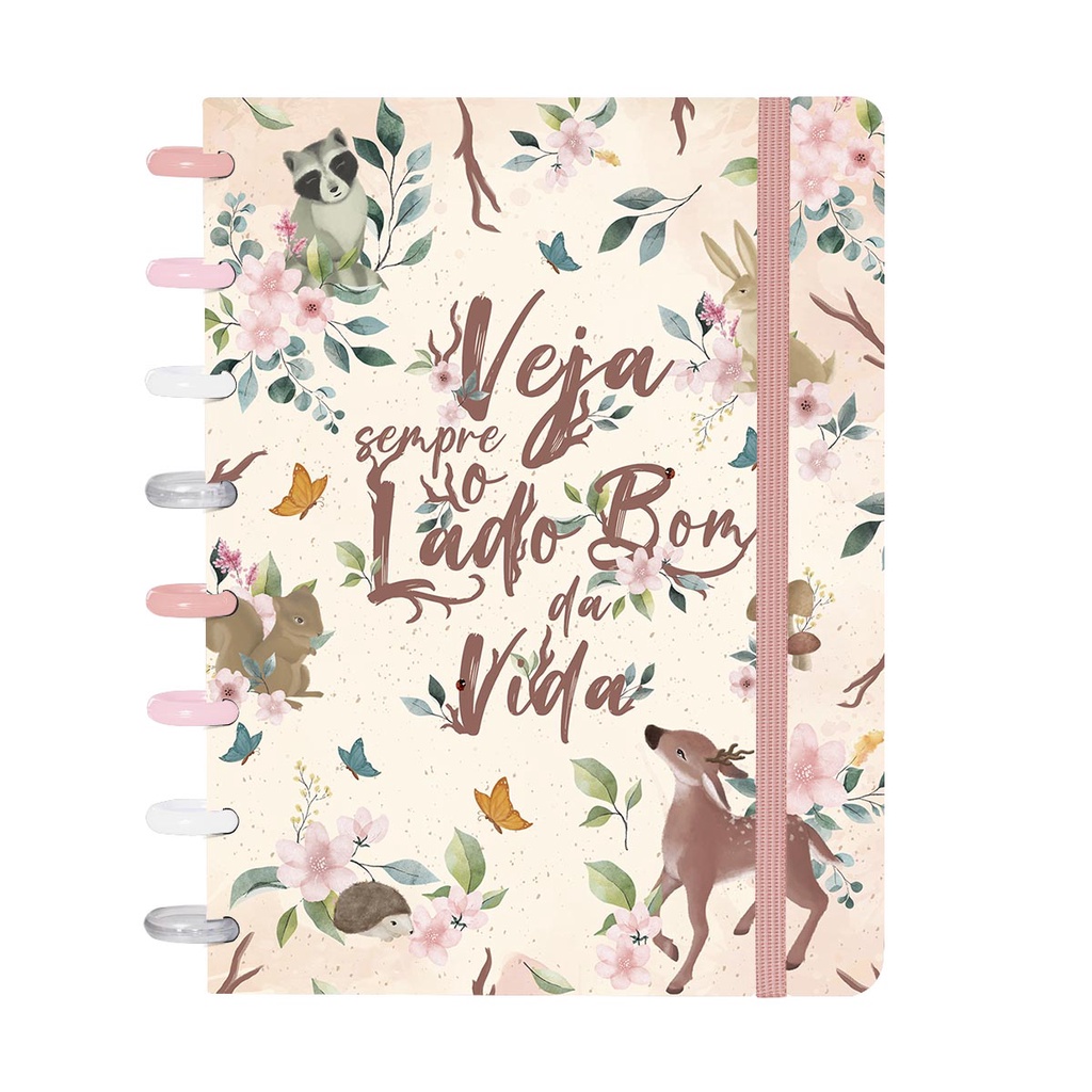 Caderno De Disco Inteligente Iscool 80 Folhas Bosque Animais Florais em Oferta na Shopee