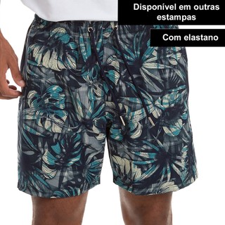 Short Elastano Estampado Masculino Com Forro Saqueira Beachshorts Praia