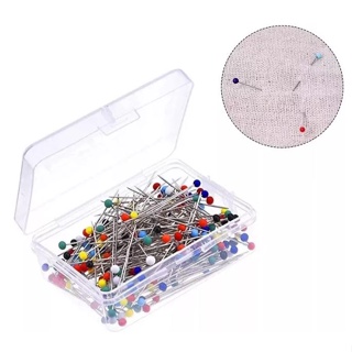 100 Alfinetes Cabeça Vidro  Fino Patchwork Alinhavar. em Oferta na Shopee