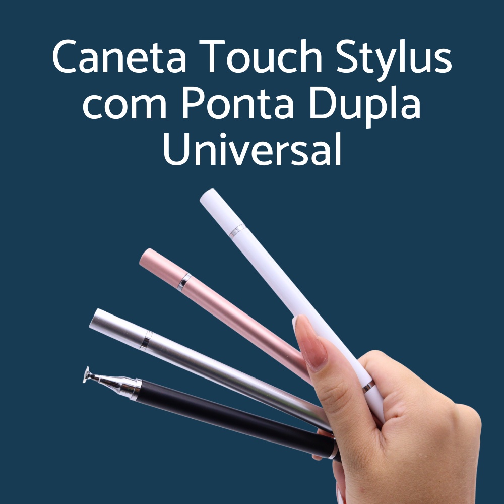 Caneta Touch Stylus 2em1 Premium Ponta Fina Para Tablet e Smartphone