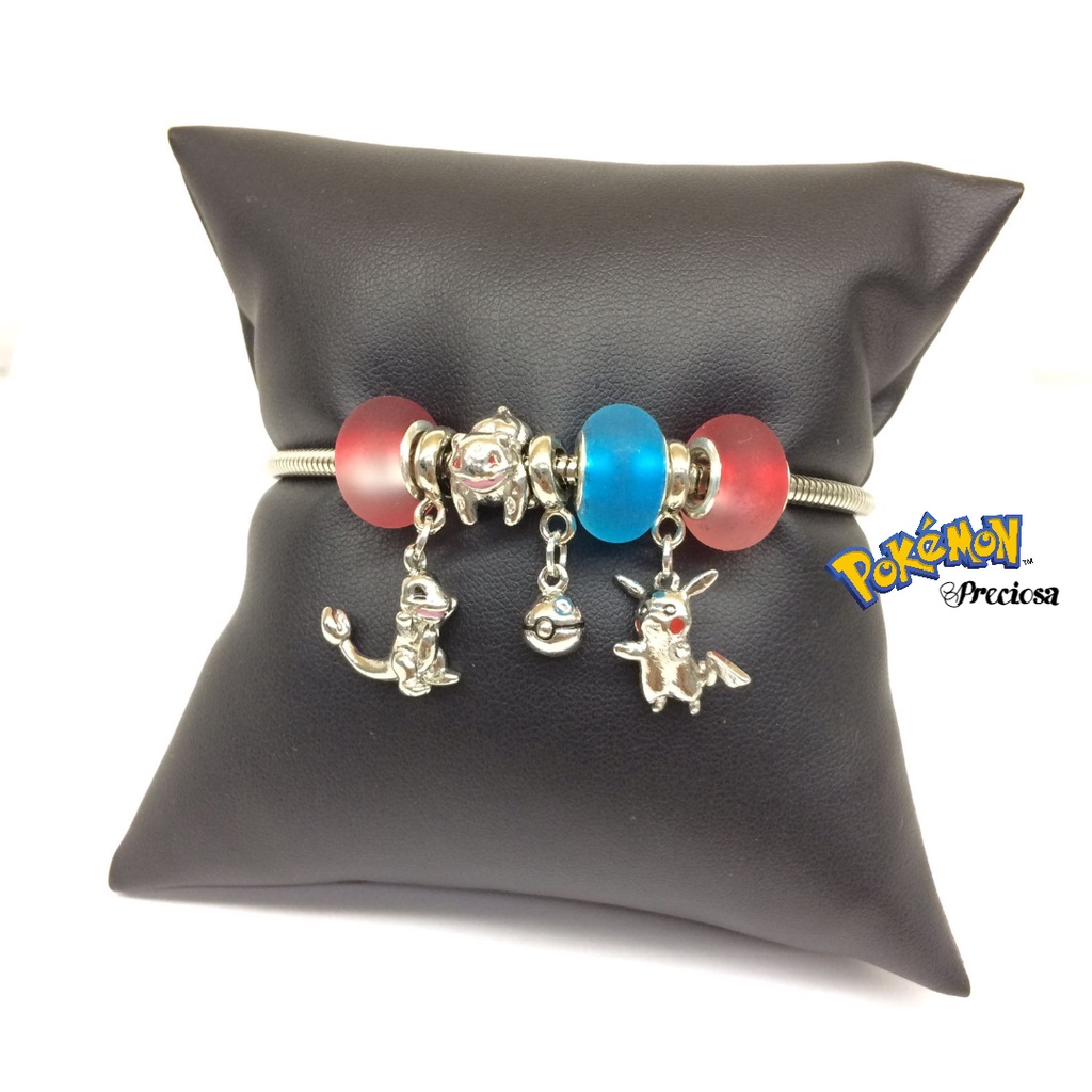 Berloque pokemon/ filme/ serie/ pikachu/ pokebola/ charmander/ bulbasaur/ pingente banhado estilo pandora vivara life