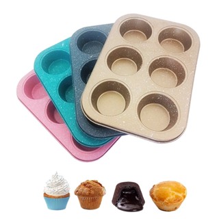 Forma De Cupcake Pão de Queijo Muffin Pudim Grande Antiaderente 06 Cavidades Aço Carbono