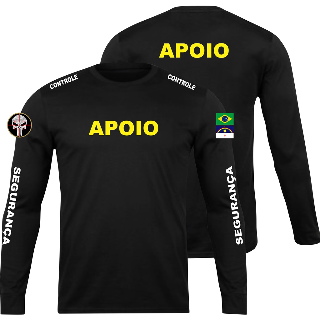 Camisa MANGA LONGA Segurança Apoio Eventos Staff Equipe