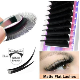 LAKANAKU Elipse Matte Extensões De Pestanas Planas Individual 0,15 0,20 Naturais Suaves Dicas De Volume
