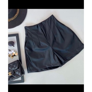 Shorts couro fake couro falso feminino expiração zaraa e ziper lateral