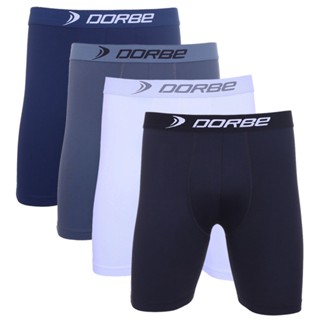 Kit 4 Cuecas Long Leg Poliamida Dorbe Não Enrola Original Masculina Cueca Longa Microfibra Boxer Box Masculino Ciclista Adulto Comprida