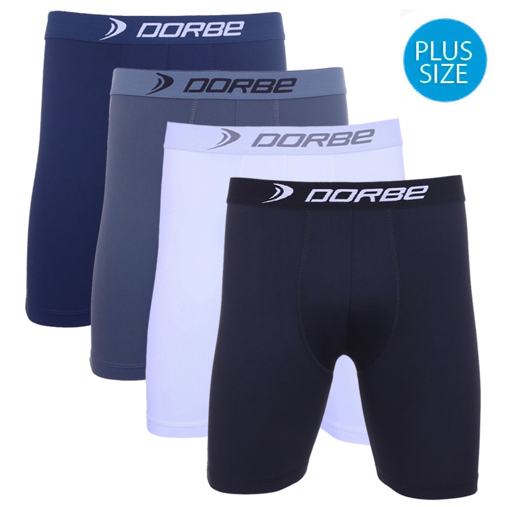 Kit 4 Cuecas Long Leg Plus Size Algodão Dorbe Não Enrola Original Masculina Cueca Longa Cotton Boxer - Men Clothes