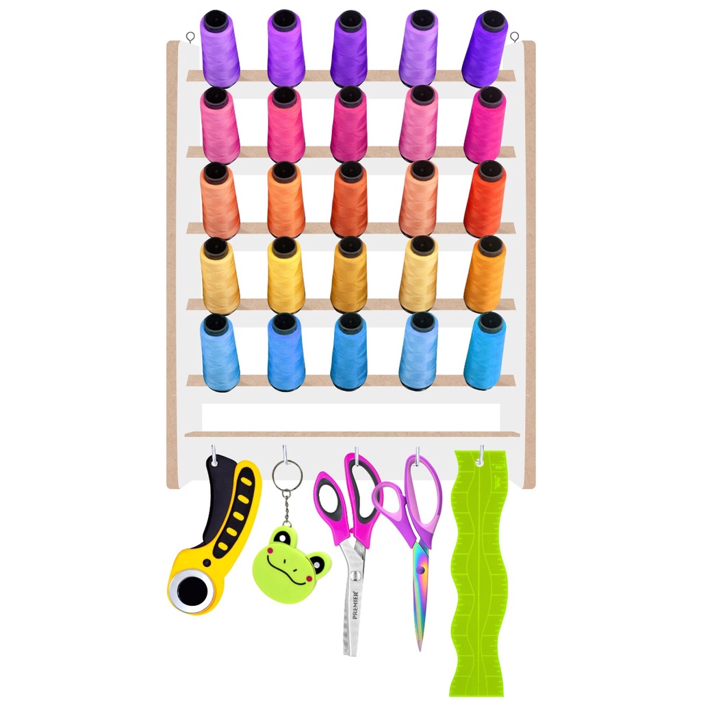 Porta Fio de Madeira 25 Cones Organizador Suporte de Tesoura em Oferta na Shopee