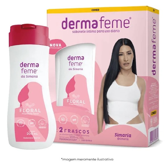 Kit Dermafeme floral Sabonete intimo 2 Unidades 200ml cada