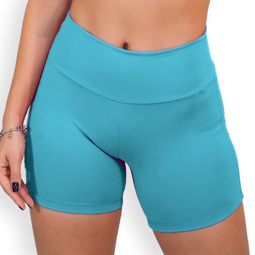 Shorts Legging Feminino Cintura Alta Suplex Academia Corrida
