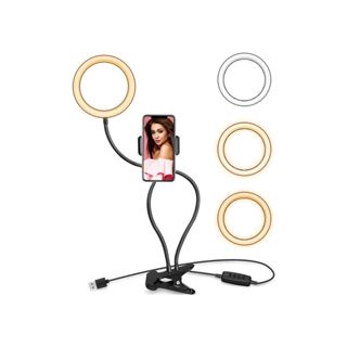 Ring Light Led Iluminador Anel Luz de "8 Polegadas 20CM" Suporte celular com Tripé de mesa e controle Multifuncional Pro