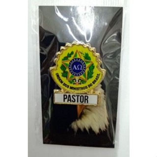 1 boton broche Pastor com brasão ministerial cargo igreja