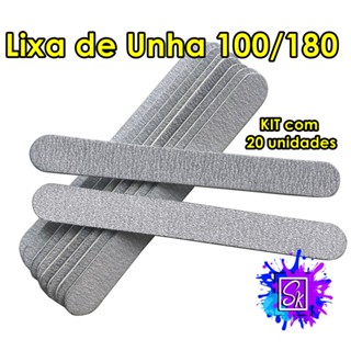 Kit 20 Lixa Para Unhas De Gel / Acrílico / Natural - 100/180