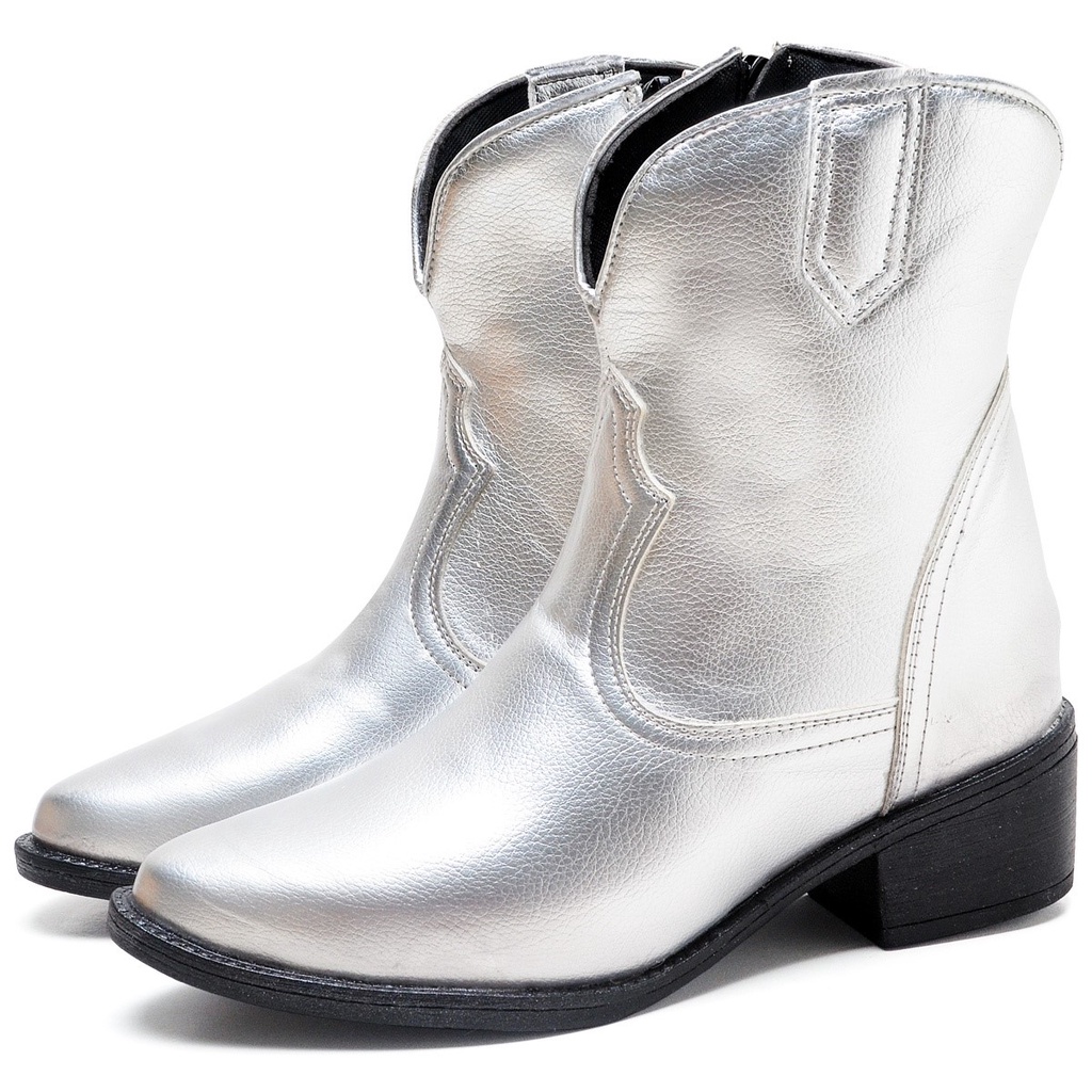 Bota Country Dubuy Feminina Western Prata Metalizado 1701FG em Oferta na Shopee