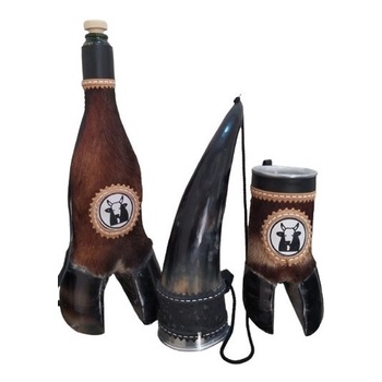 Garrafa  Pe De Boi + Copo Caneca e Guampa chifre oferta