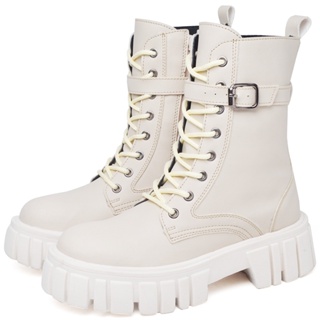 Bota Coturno Dubuy Feminina Tratorada Fivela Removivel Off White Lolla 1201FG em Oferta na Shopee