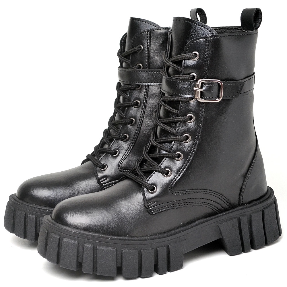 Bota Coturno Dubuy Feminina Sola Tratorada Fivela Lateral Preto Lolla 1201FG - Women Shoes