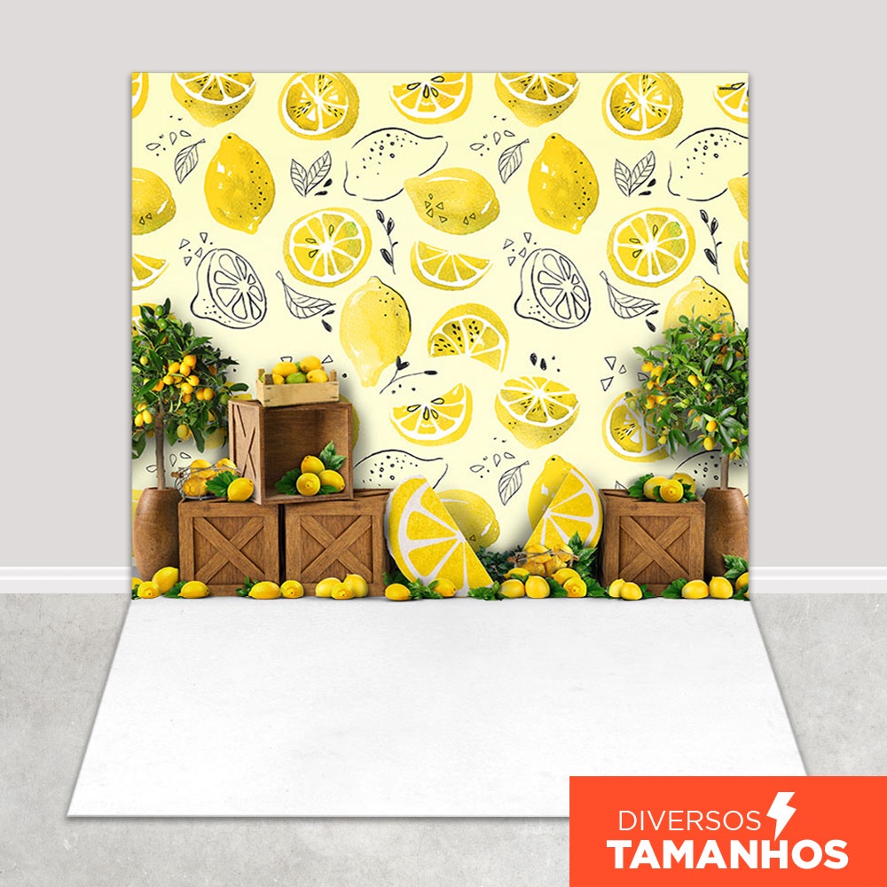 Fundo Fotográfico Quitanda de Limão Em Tecido FFC-753 em Oferta na Shopee
