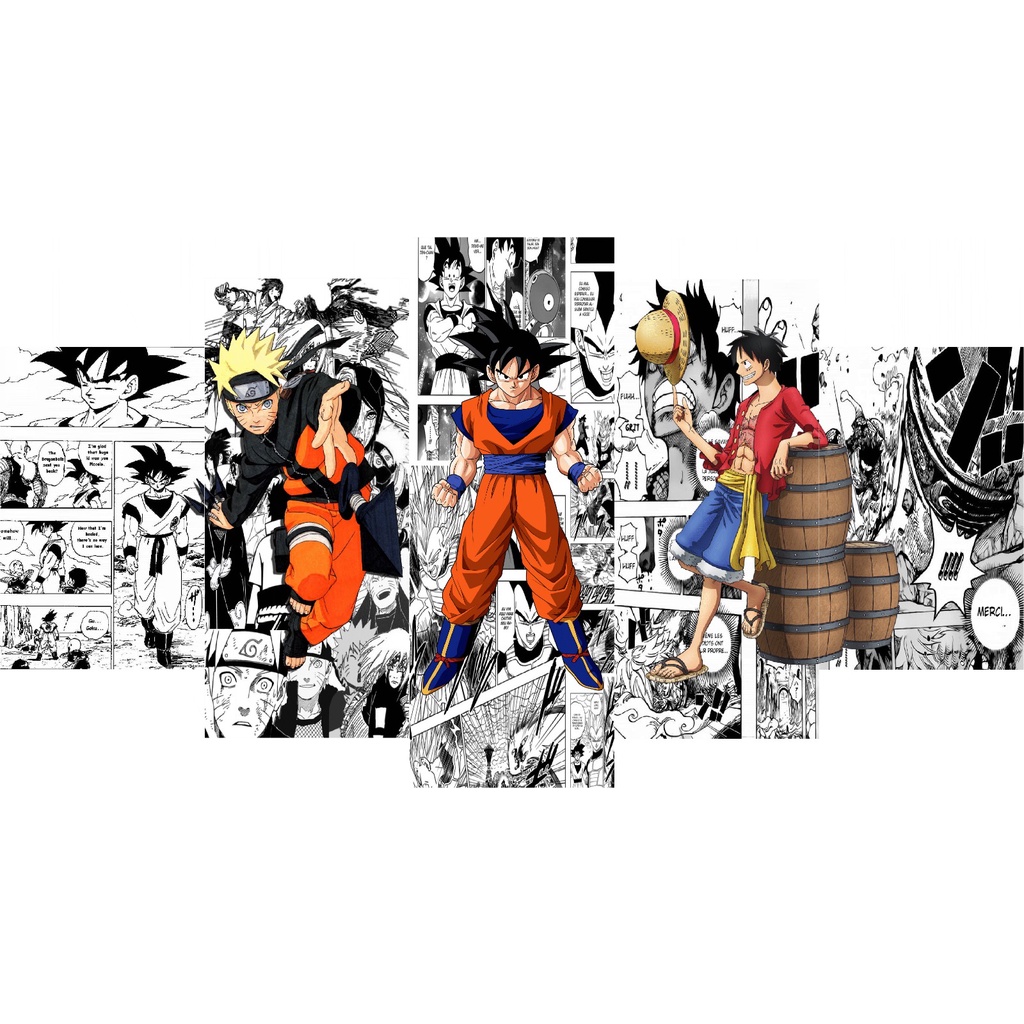 quadro decorativo animes goku naruto luffy one piece dragon ball em Oferta na Shopee